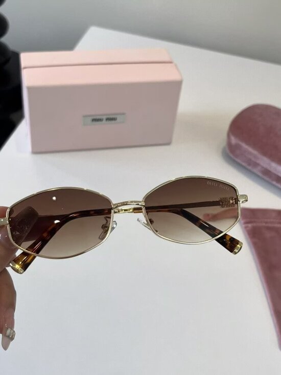 Miu Miu Gold Frame Sunglasses with Brown Gradiont Lenses main image 6